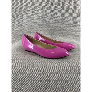 Angel Steps Sz 8M Wedge Heels Fuchsia Patent Pink Shoes Women's 80s